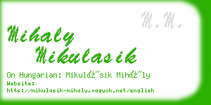 mihaly mikulasik business card